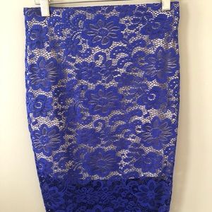 Blue flower print skirt